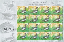 India 2006 Lesser Florican Endangered Birds Of India UMM Sheetlet AL2021