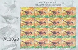 India 2006 Nilgiri Laughingthrush Endangered Birds Of India UMM Sheetlet AL2023