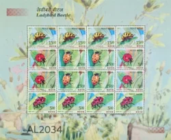 India 2017 Ladybird Beetle UMM Mix Sheetlet AL2034