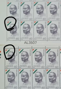 India 1989 Acharya Kriplani Error Colour Difference and Green Colour Shifted Down UMM Sheet Rare - AL3507