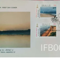 India 1997 INDEPEX 97 Beaches of India FDC 4v stamps Ahmedabad cancelled - IFB00005