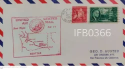 USA (United States of America ) 1952 Seattle First Flight Cover - IFB00366
