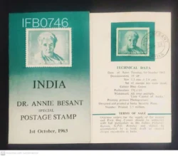 India 1963 Dr Annie Besant Brochure - IFB00746