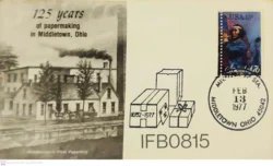 USA 1977 Middletown's First Papermill 125 Years FDC - IFB00813