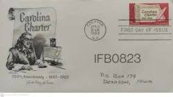 USA 1963 Carolina Charter FDC - IFB00823