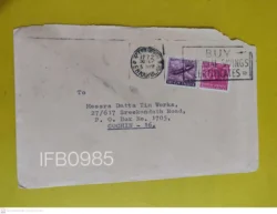 India Postal Envelope Commercial Used with Refugee Relief Stamp - IFB00985