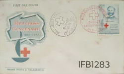 India 1963 Red Cross Centenary FDC Red and Black Calcutta Cancellation - IFB01283