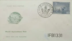 India 1959 World Agriculture Fair Farming FDC Calcutta Cancellation - IFB01331