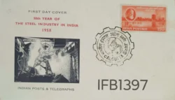 India 1958 The Steel Industry In India FDC Calcutta cancelled - IFB01397