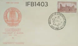 India 1962 Centenary Madras High Court FDC Calcutta cancelled - IFB01403