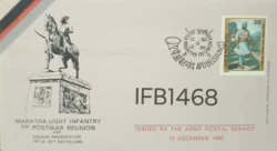 India 1980 Maratha Light Infantry Chhatrapati Shivaji Maharaj Special Cover APO Belgaum cancelled - IFB01468