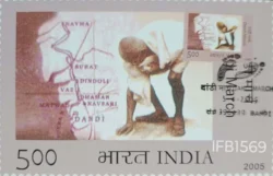 India 2005 Dandi March Gandhi Picture Postcard Dandi cancelled - IFB01569