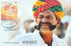 India 2017 Rajasthani Turban Headgears of India Picture Postcard Pictorial cancelled - IFB01600