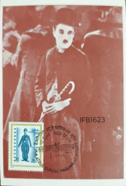 India 1978 Charlie Chaplin Actor Comedian Picture Postcard Pictorial cancelled - IFB01623