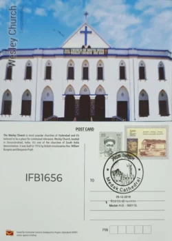 India Wesley Church 2018 Medak Cathedral Picture Postcard Pictorial cancelled - IFB01656