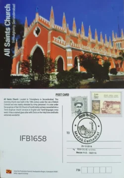India All Saints Church Secunderabad 2018 Medak Cathedral Picture Postcard Pictorial cancelled - IFB01658