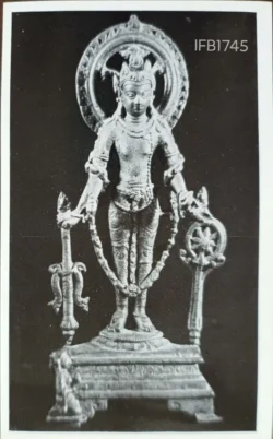 India Nalanda Vishnu Bronze Picture Postcard - IFB01745