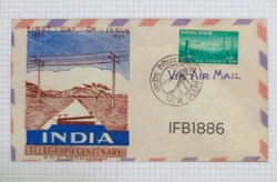India 1951 Telegraph Centenary Picture Postcard Replica of Old Rare Indian Covers Issued By Department of Post India - IFB01886