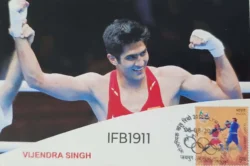 India 2016 Vijendra Singh Boxing Rio Olympics Picture Postcard Pictorial cancelled - IFB01911