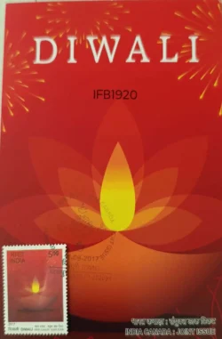 India 2017 Diwali India Canada Joint Issue Hinduism Festival Picture Postcard Pictorial cancelled - IFB01920