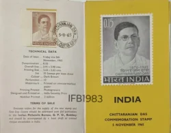 India 1965 Chitranjan Das Brochure Calcutta cancelled - IFB01983