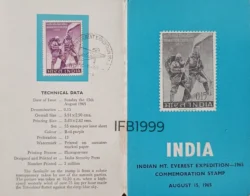 India 1965 Indian Mt. Everest Expedition Brochure Calcutta cancelled - IFB01999