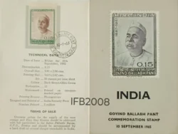India 1965 Govind Ballabh Pant Politician Brochure Calcutta cancelled IFB02008