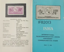 India 1965 International Telecommunication Union Centenary Brochure stamp tied IFB02013