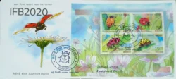 India 2017 Ladybird Beetle FDC with Miniature sheet tied and cancelled IFB02020