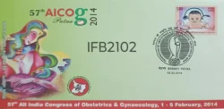 India 2014 57th All India Congress of Obstetrics and Gynaecology special cover stamp tied and cancelled IFB02102