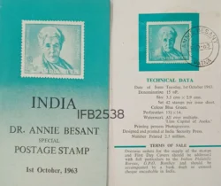 India 1963 Dr Annie Besant Brochure cancelled IFB02538