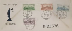 India 1962 High Courts of India 4v stamps Private FDC Rare Bombay cancelled IFB02636