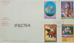 India 1973 Indian Miniature Paintings 4v stamps FDC New Delhi cancelled IFB02764