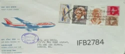 India 1971 First Flight Cover Air India Boeing 747 Bombay London New York With Multiple Stamps tied and cancelled IFB02784