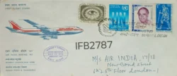 India 1971 First Flight Cover Air India Boeing 747 Bombay London New York With Multiple Stamps tied and cancelled IFB02787