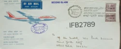 India 1971 First Flight Cover Air India Boeing 747 Bombay London New York With Multiple Stamps tied and cancelled IFB02789