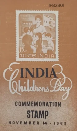 India 1963 Children's Day Brochure with stamp tied and Cancelled IFB02801