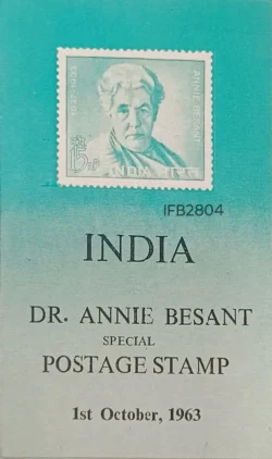 India 1963 Dr Annie Besant Brochure with stamp tied and Cancelled IFB02804