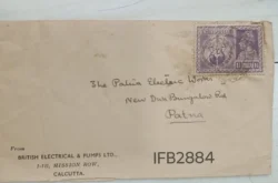 India Pre Independence Postal Envelope from British Electrical & Pumps Ltd with King George Stamp IFB02884