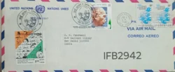 India United Nations Cover addressed to C.R.Pakrashi Designer of Mahatma Gandhi Stamps Dully Cancelled Rare IFB02942