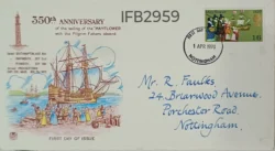 UK Great Britain 1970 350th Anniversary of the Sailing of the MAYFLOWER FDC Nottingham Cancelled IFB02959