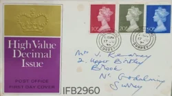 UK Great Britain 1970 High Value Decimal Issue FDC Surrey Cancelled IFB02960