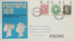 UK Great Britain 1970 Philympia London International Stamp Exhibition FDC Surrey Cancelled IFB02961