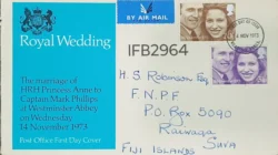 UK Great Britain 1973 Royal Wedding Princess Anne and Mark Phillips FDC Reading Berks Cancelled IFB02964