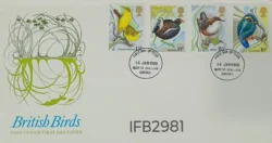 UK Great Britain 1980 British Birds Yellow Wagtail Dipper Kingfisher FDC Suffolk Cancelled IFB02981