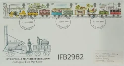 UK Great Britain 1980 Liverpool & Manchester Railway FDC Redhill Cancelled IFB02982