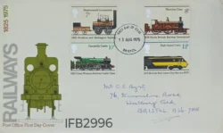 UK Great Britain 1975 Railways Evolution FDC Bristol Cancelled IFB02996