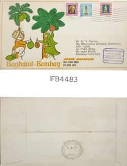 India 1976 Baghdad-Bombay Air-India First Flight Cover IFB04483