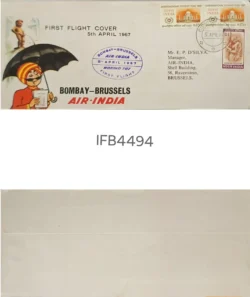 India 1967 Bombay-Brussels Air-India First Flight Cover IFB04494