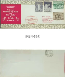 India 1964 Rome to Bombay The Journey of Holiness Pope Paul II by Air-India First Flight Cover IFB04495